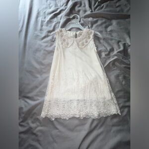 Kid's Cream Color Lace Formal Dress